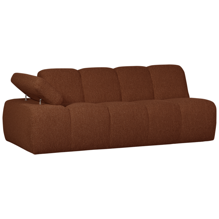 WOOOD. Woood | 2-Zits Mojo met arm links boucle roest bruin