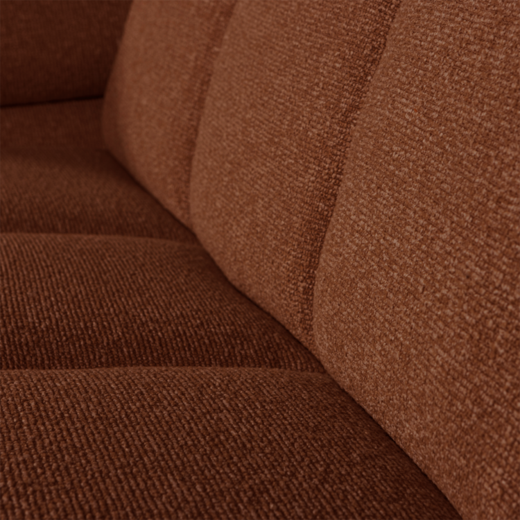 WOOOD. Woood | 2-Zits Mojo met arm links boucle roest bruin