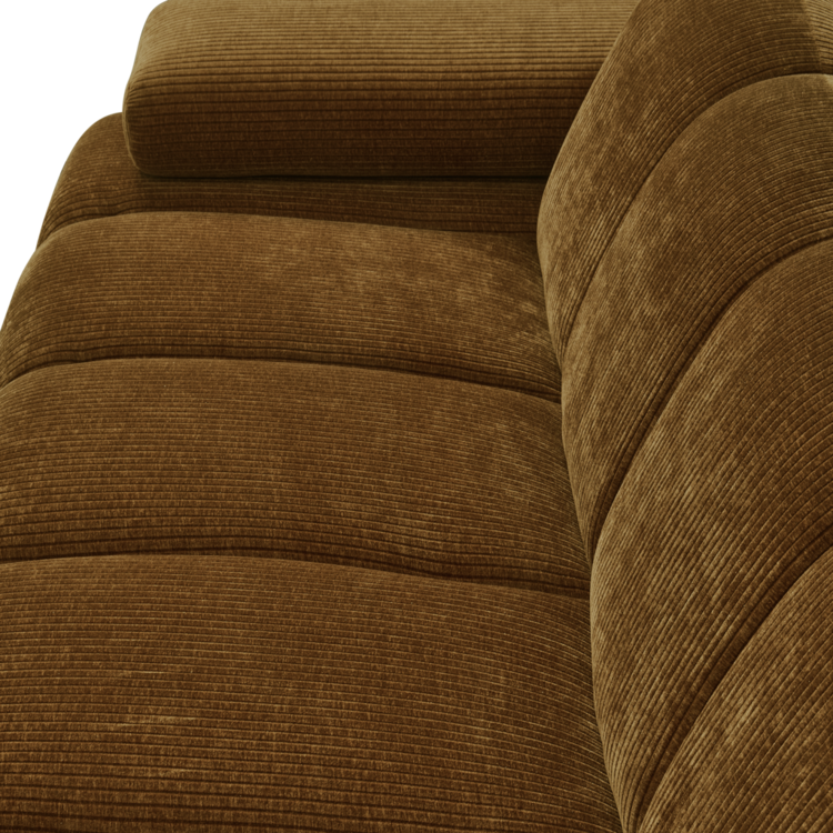 WOOOD Woood | 2-Zits Mojo met arm links geweven ribstof honing geel