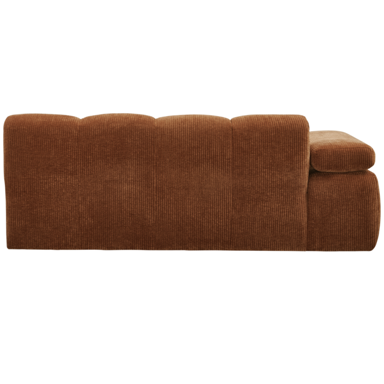 WOOOD. Woood | 2-Zits Mojo met arm links geweven ribstof roest bruin