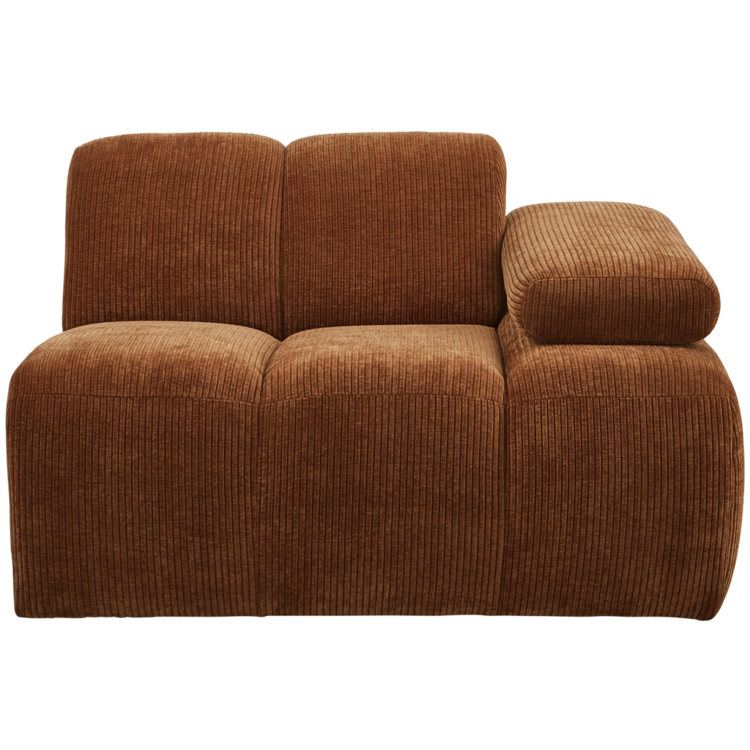 WOOOD. Woood | 1-Zits Mojo met arm rechts geweven ribstof roest bruin