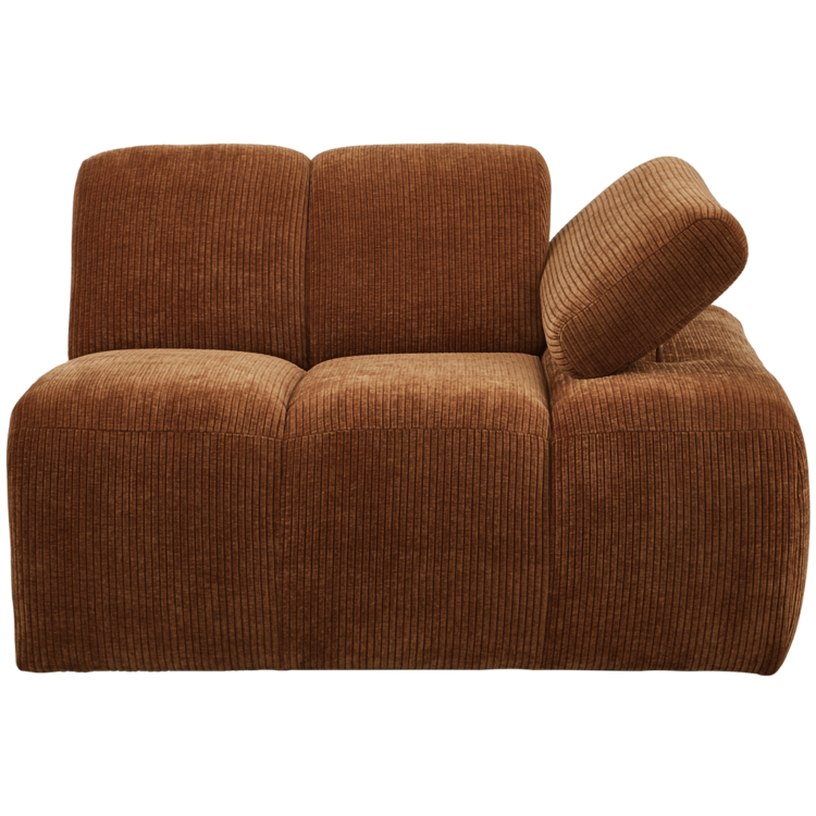 WOOOD. Woood | 1-Zits Mojo met arm rechts geweven ribstof roest bruin