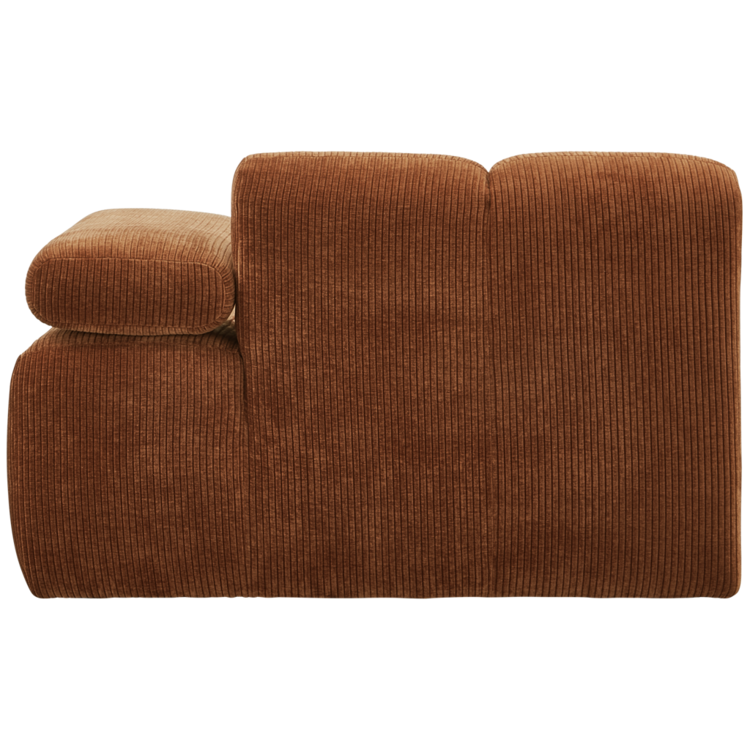 WOOOD. Woood | 1-Zits Mojo met arm rechts geweven ribstof roest bruin