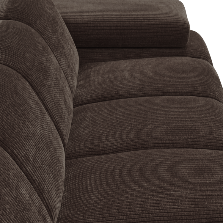 WOOOD. Woood | 2-Zits Mojo met arm rechts geweven ribstof bruin