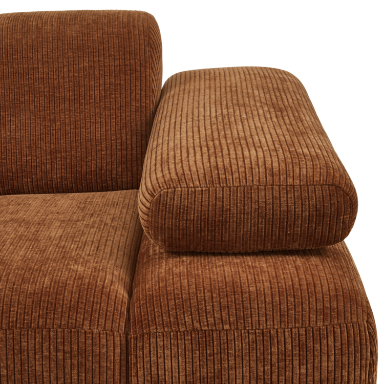 WOOOD. Woood | 1-Zits Mojo met arm rechts geweven ribstof roest bruin