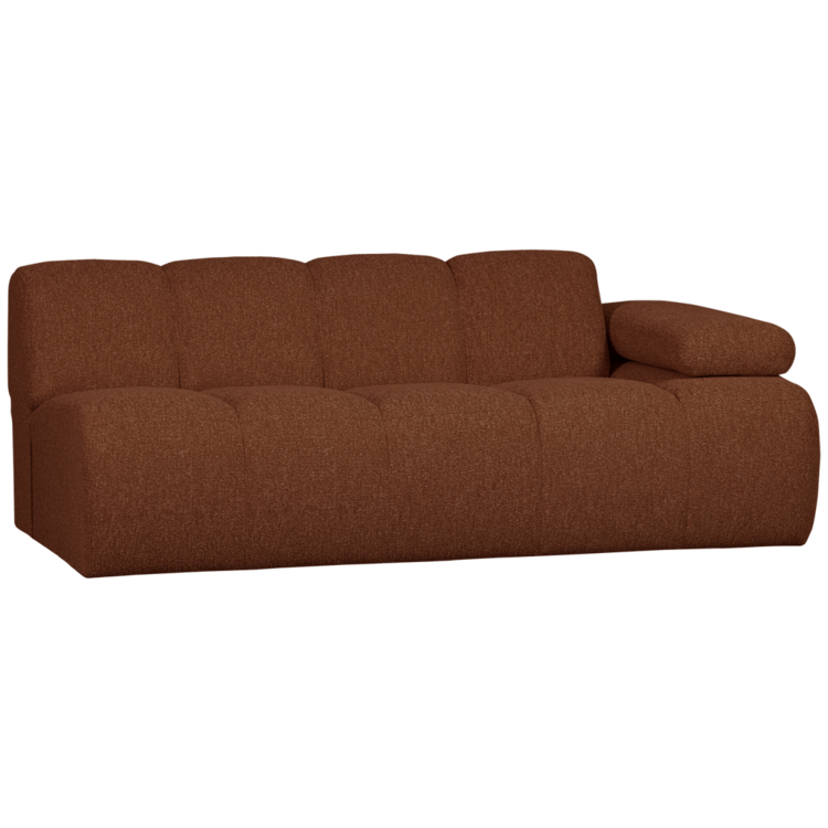 WOOOD Woood | Mojo 2-zits met arm rechts boucle roestbruin