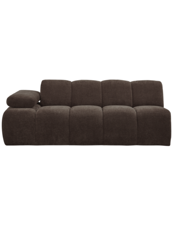 WOOOD Woood | Mojo 2-zits met arm links ribstof bruin