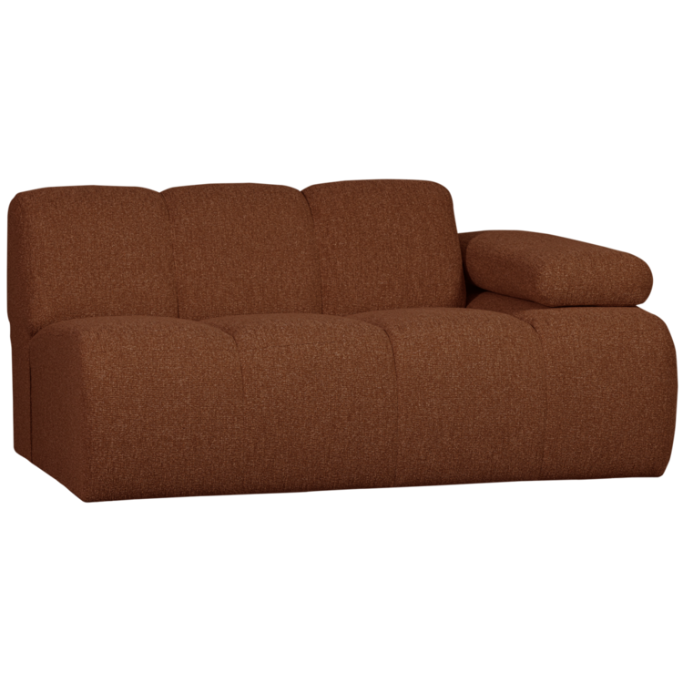 WOOOD Woood | Mojo 1,5-zits met arm rechts boucle roestbruin