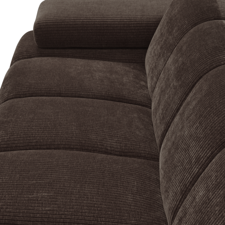 WOOOD Woood | Mojo 2-zits met arm links ribstof bruin