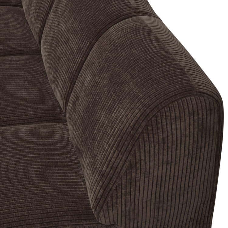 WOOOD Woood | Mojo 2-zits met arm links ribstof bruin