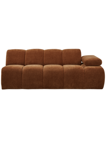 WOOOD Woood | Mojo 2-zits met arm rechts ribstof roestbruin