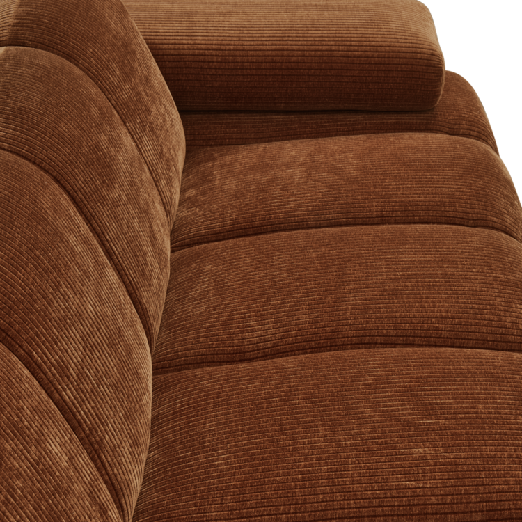 WOOOD Woood | Mojo 2-zits met arm rechts ribstof roestbruin