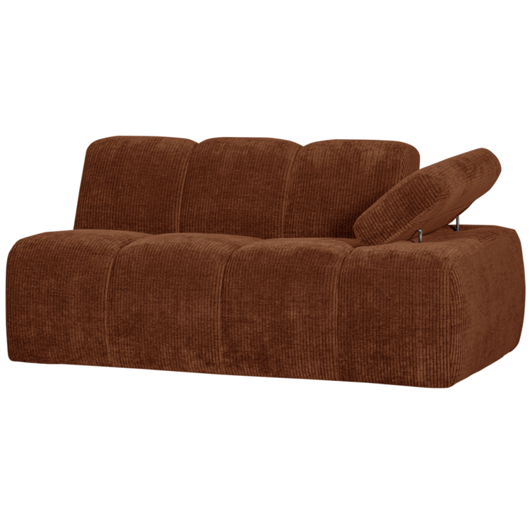 WOOOD Woood | Mojo 1,5-zits met arm rechts ribstof roestbruin