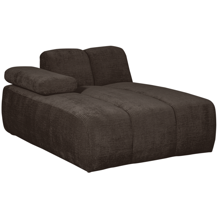 WOOOD Woood | Mojo chaise longue element links ribstof bruin