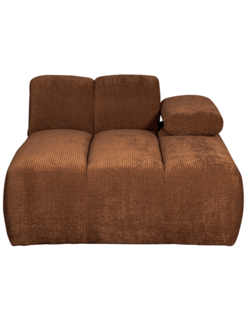 WOOOD Woood | Mojo chaise longue element rechts ribstof roestbruin