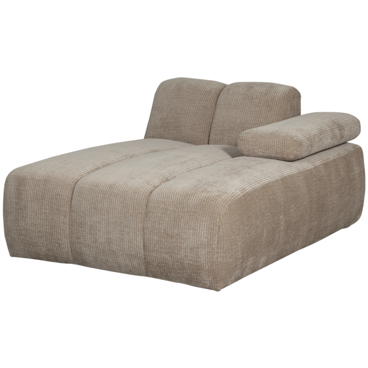 WOOOD Woood | Mojo chaise longue element rechts ribstof donkerzand