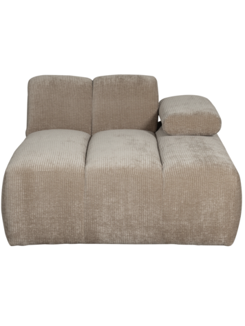 WOOOD Woood | Mojo chaise longue element rechts ribstof donkerzand