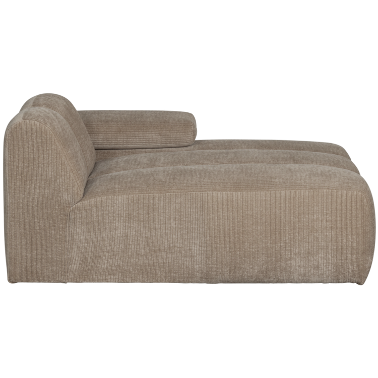 WOOOD Woood | Mojo chaise longue element rechts ribstof donkerzand