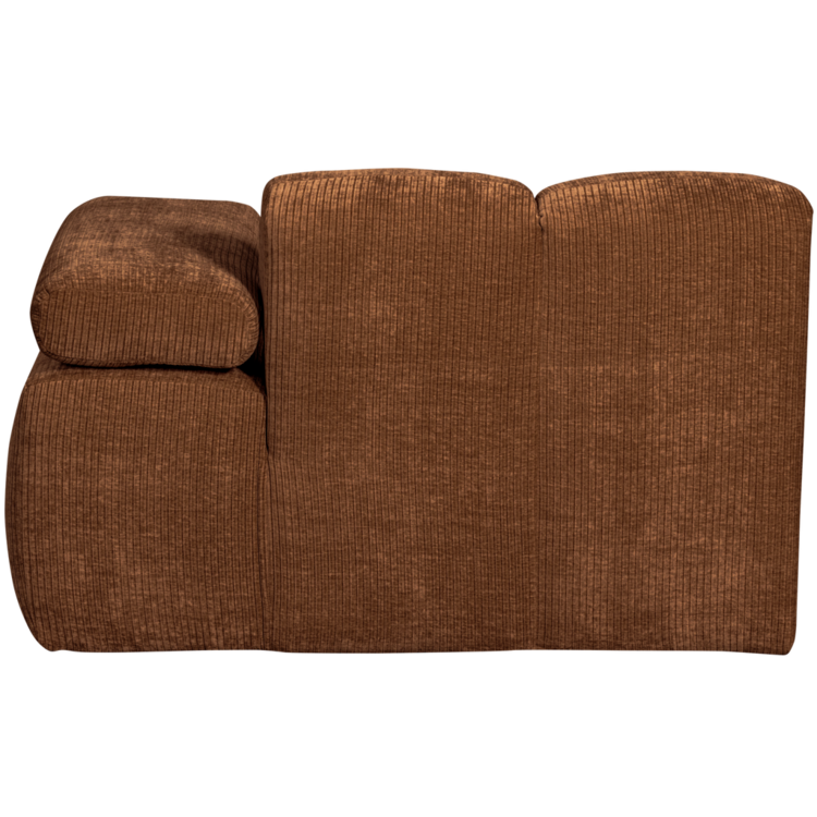 WOOOD Woood | Mojo chaise longue element rechts ribstof roestbruin