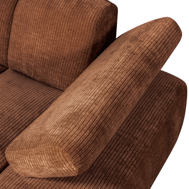 WOOOD Woood | Mojo chaise longue element rechts ribstof roestbruin