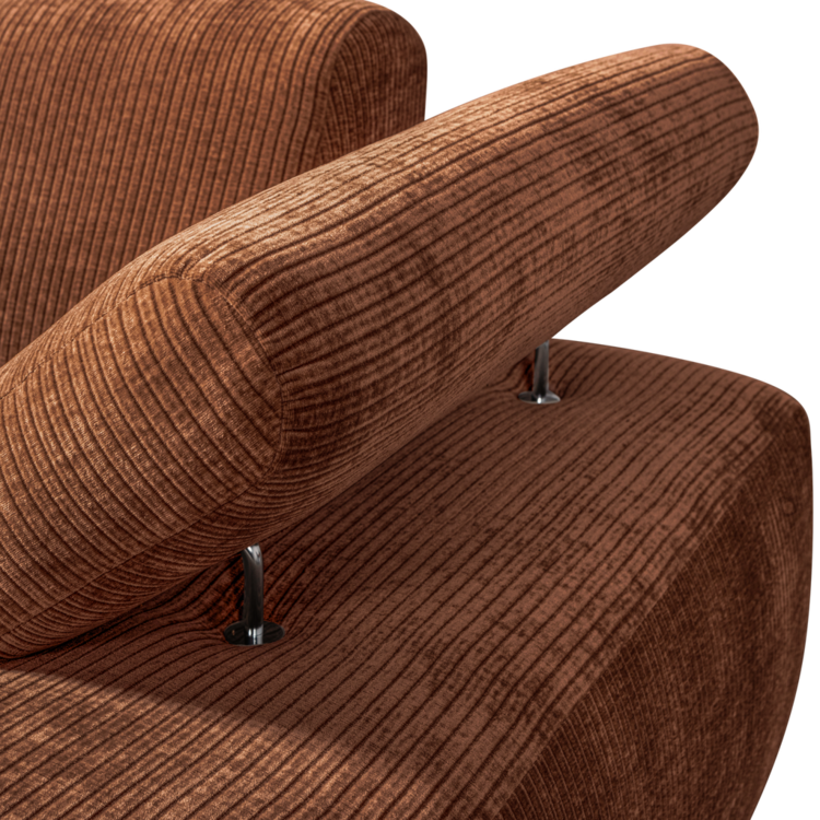 WOOOD Woood | Mojo chaise longue element rechts ribstof roestbruin