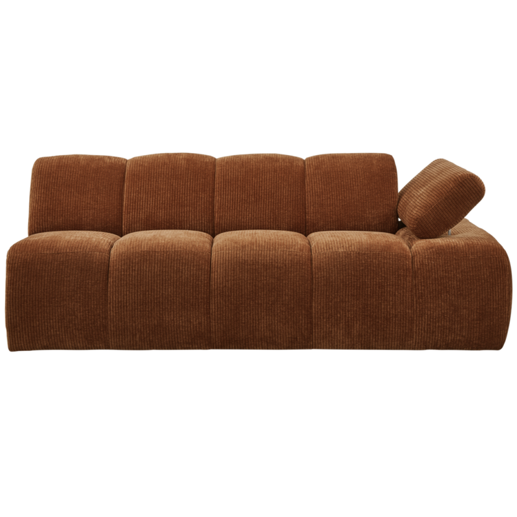WOOOD Woood | Mojo 2-zits met arm rechts ribstof roestbruin