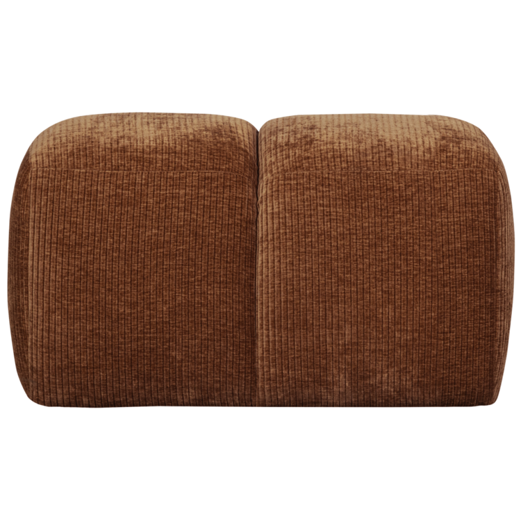 WOOOD Woood | Mojo poef 80 cm ribstof roestbruin