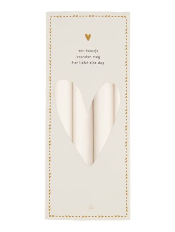 Zusss Zusss | Set van 4 rustieke kaarsen 20cm off white