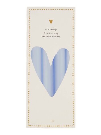 Zusss Zusss | Set van 4 rustieke kaarsen 20cm lichtblauw