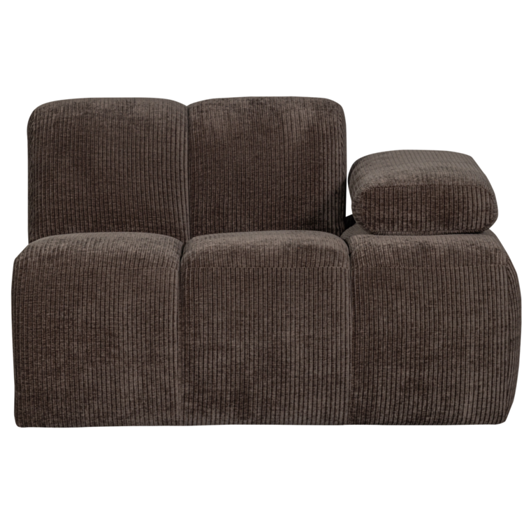 WOOOD Woood | Mojo 1-zits met arm rechts ribstof bruin