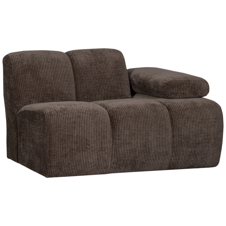 WOOOD Woood | Mojo 1-zits met arm rechts ribstof bruin