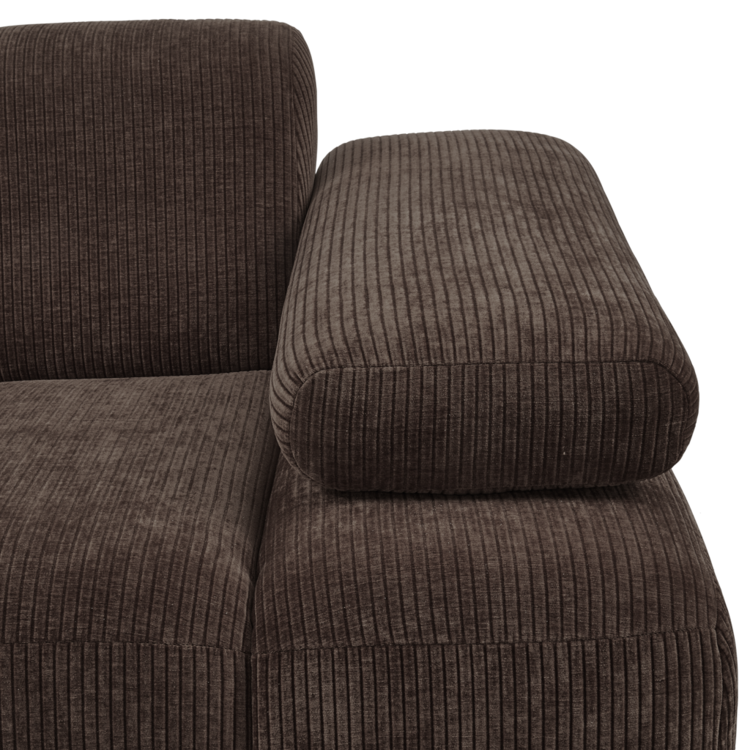 WOOOD Woood | Mojo 1-zits met arm rechts ribstof bruin