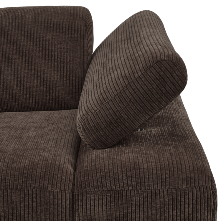 WOOOD Woood | Mojo 1-zits met arm rechts ribstof bruin