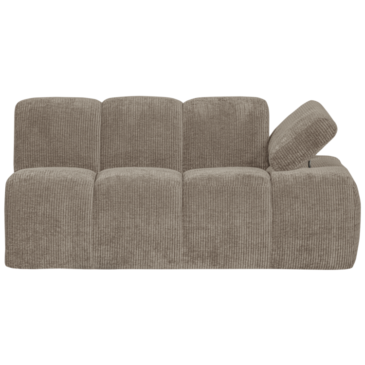 WOOOD Woood | Mojo 1,5-zits met arm rechts ribstof donker zand