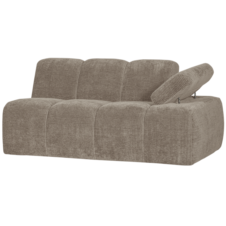 WOOOD Woood | Mojo 1,5-zits met arm rechts ribstof donker zand