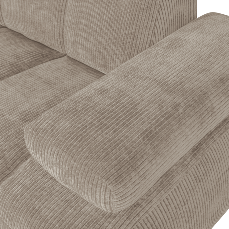 WOOOD Woood | Mojo 1,5-zits met arm rechts ribstof donker zand