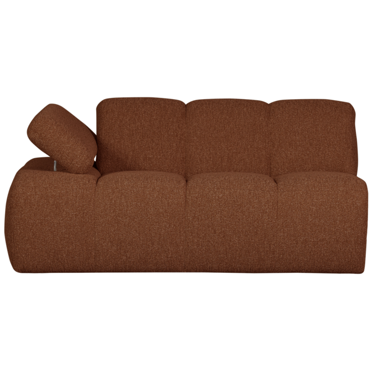 WOOOD Woood | Mojo 1,5-zits met arm links boucle roestbruin