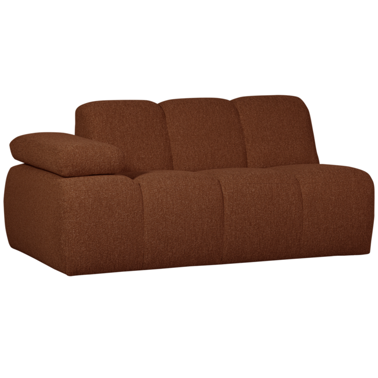 WOOOD Woood | Mojo 1,5-zits met arm links boucle roestbruin