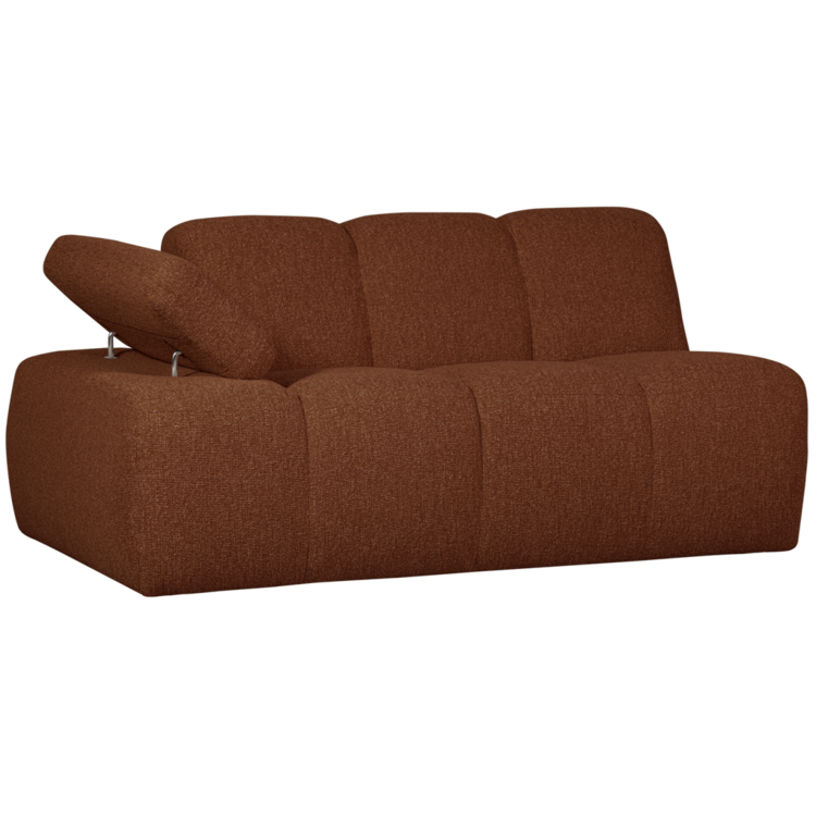 WOOOD Woood | Mojo 1,5-zits met arm links boucle roestbruin