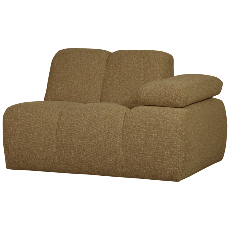 WOOOD Woood | Mojo 1-zits met arm rechts boucle geel/bruin