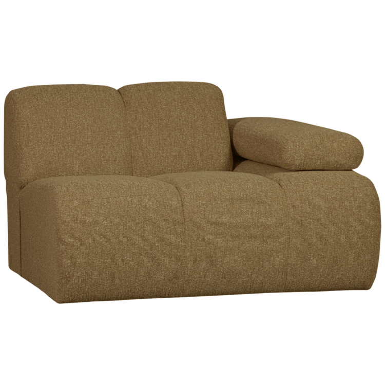 WOOOD Woood | Mojo 1-zits met arm rechts boucle geel/bruin