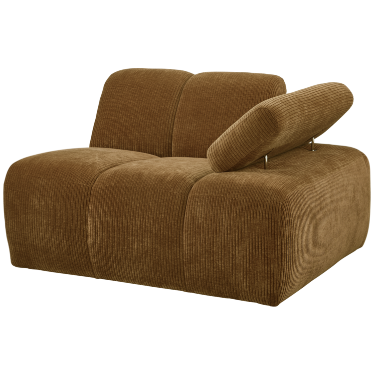 WOOOD Woood | Mojo 1-zits met arm rechts ribstof honing geel