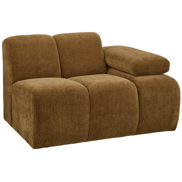 WOOOD Woood | Mojo 1-zits met arm rechts ribstof honing geel