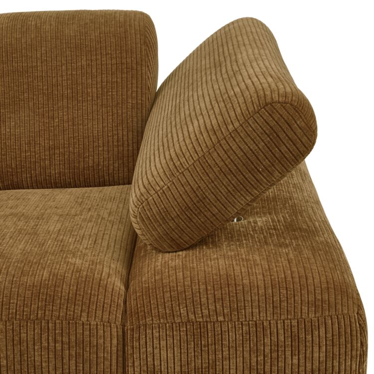 WOOOD Woood | Mojo 1-zits met arm rechts ribstof honing geel