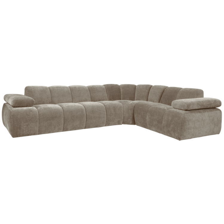 WOOOD Woood | Mojo hoekbank rechts ribstof donker zand