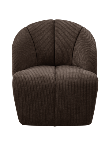 WOOOD Woood | Mojo draaifauteuil ribstof bruin