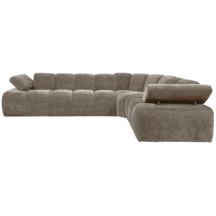 WOOOD Woood | Mojo hoekbank rechts ribstof donker zand