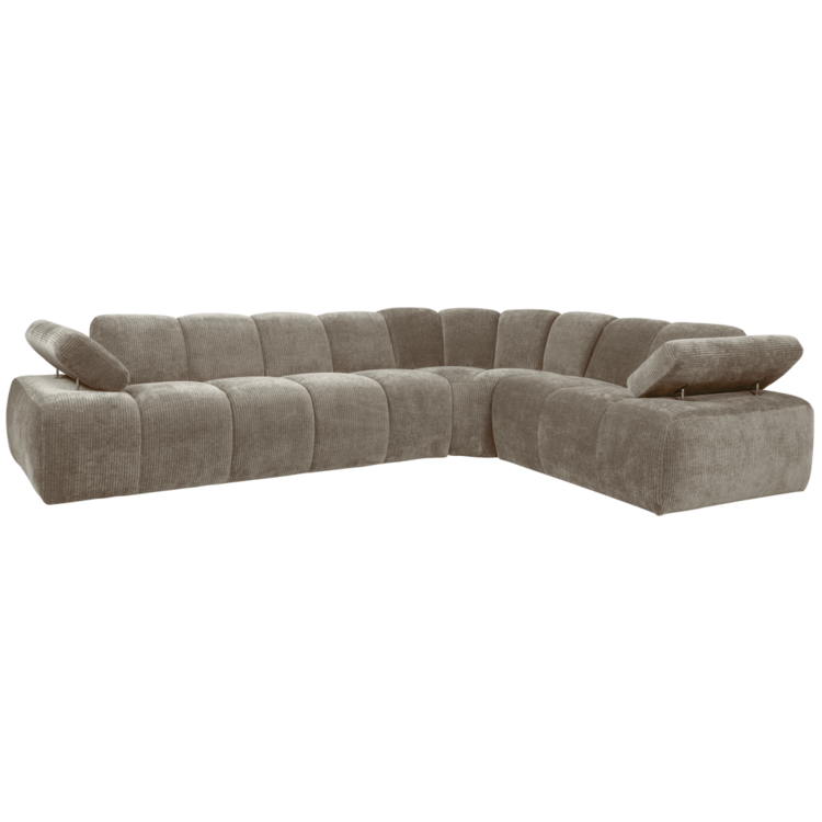 WOOOD Woood | Mojo hoekbank rechts ribstof donker zand