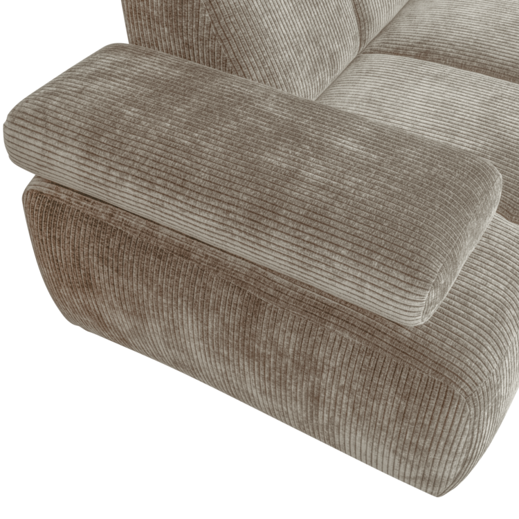 WOOOD Woood | Mojo hoekbank rechts ribstof donker zand