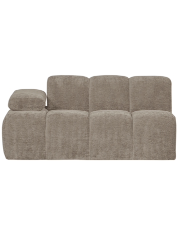 WOOOD Woood | Mojo 1,5-zits met arm links ribstof donker zand